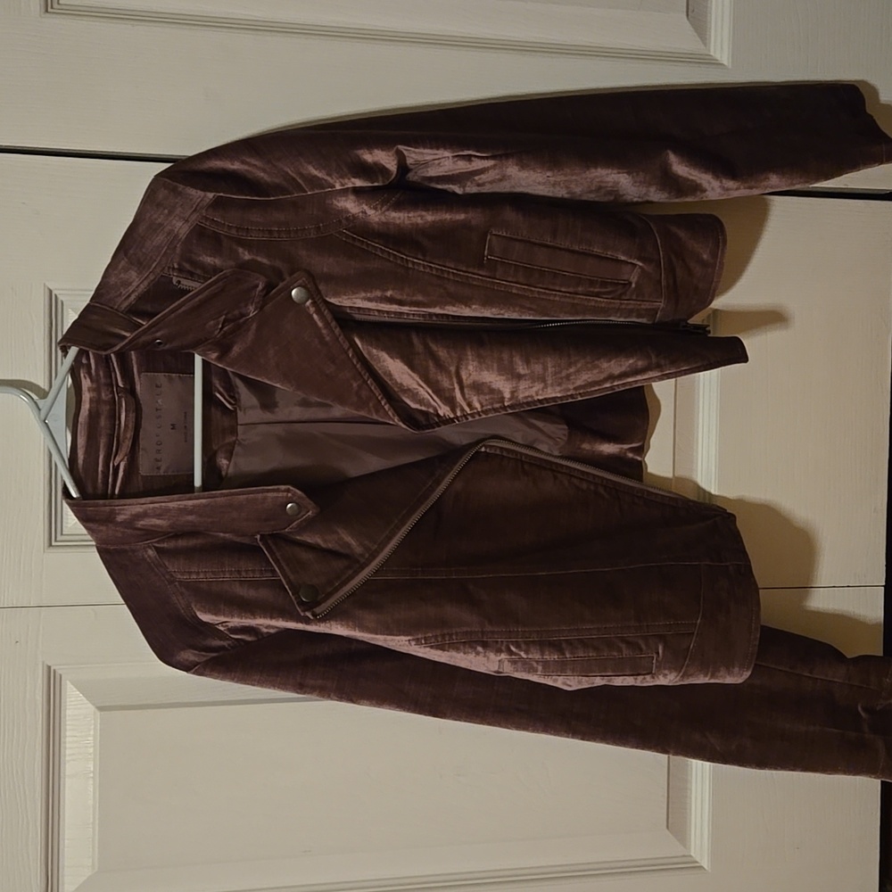 Aeropostale Women's Purple Velvet Jacket